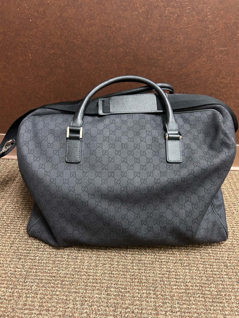 Gucci GG Monogram Large Weekend Duffel – Black/Silv - Picture 2 of 9